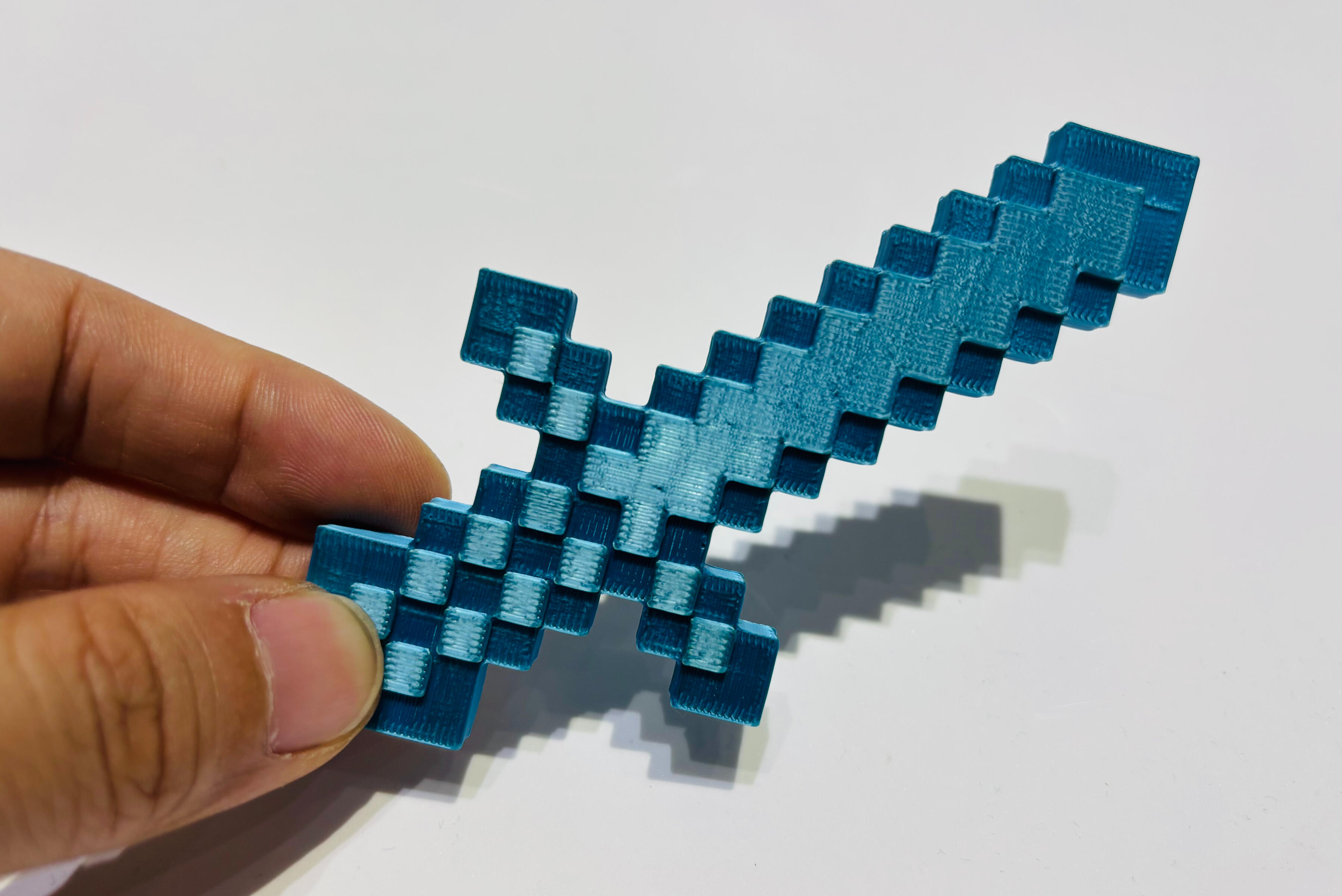 3D Printed Pixel Sword (self-designed)